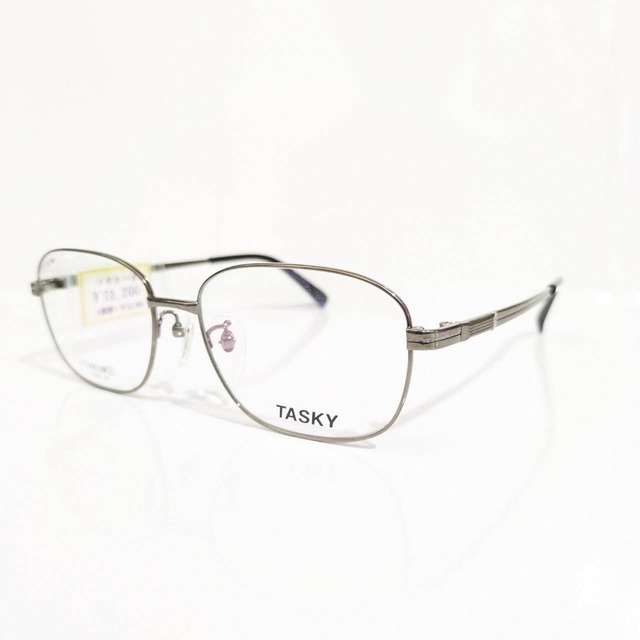 【TASKY】スクエアメタルフレーム　ガンメタ