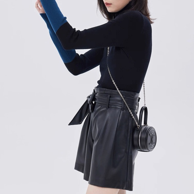 Contrast cuff turtleneck knit C1401