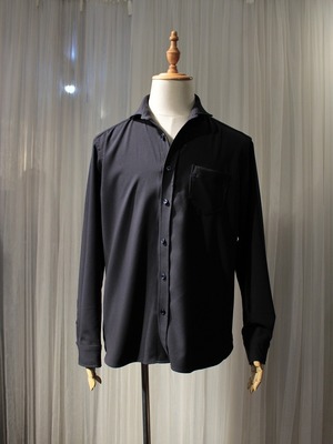 Garage.U.W GEORGETTE CUTAWAY SHIRT NAVY