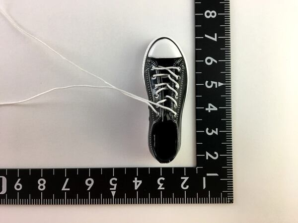 ドール靴 1/6 男性用 キャンバスシューズ 黒 STK 15697 - 画像2