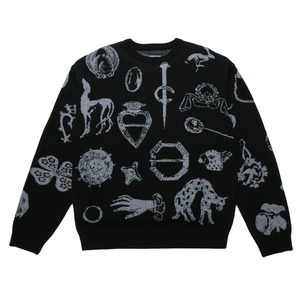 PASS PORT / TRINKETS KNIT SWEATER BLACK