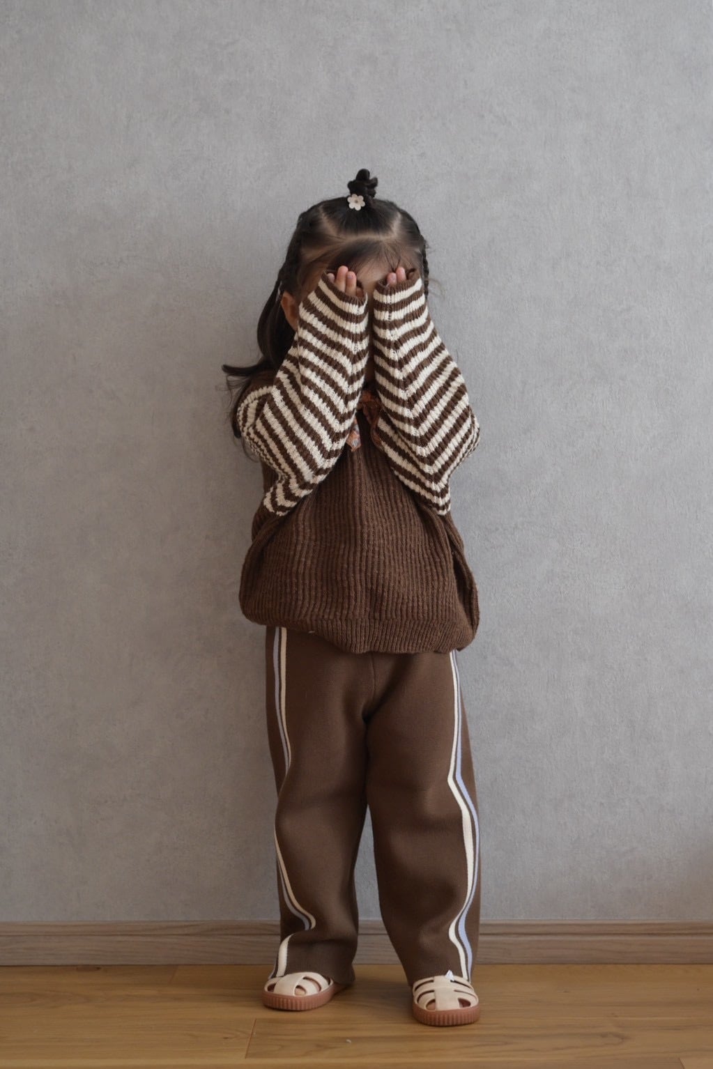 【即納/送料無料】Grown / Organic Stripe Sleeve Knit Pull Over
