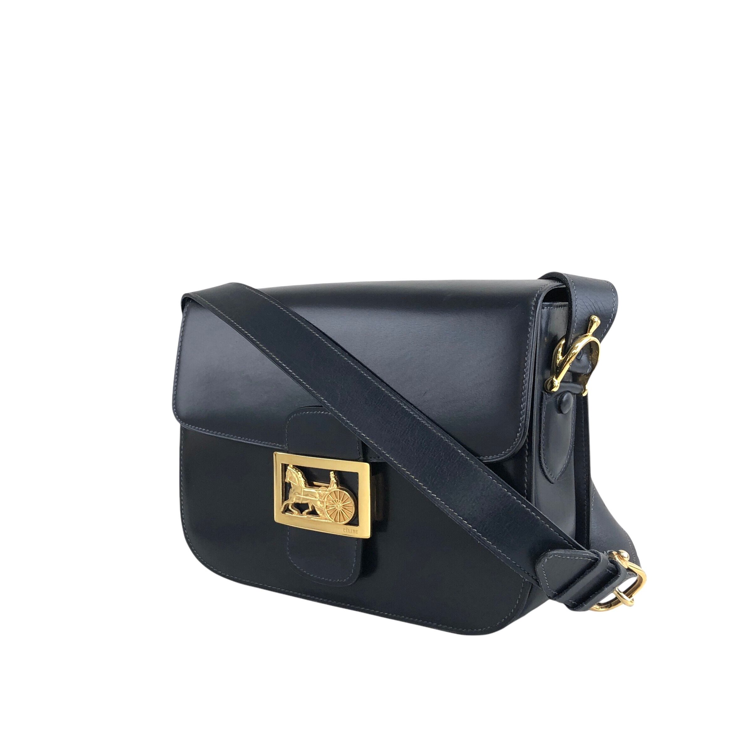 CELINE セリーヌ 馬車 ホースキャリッジ ショルダーバッグ ダーク