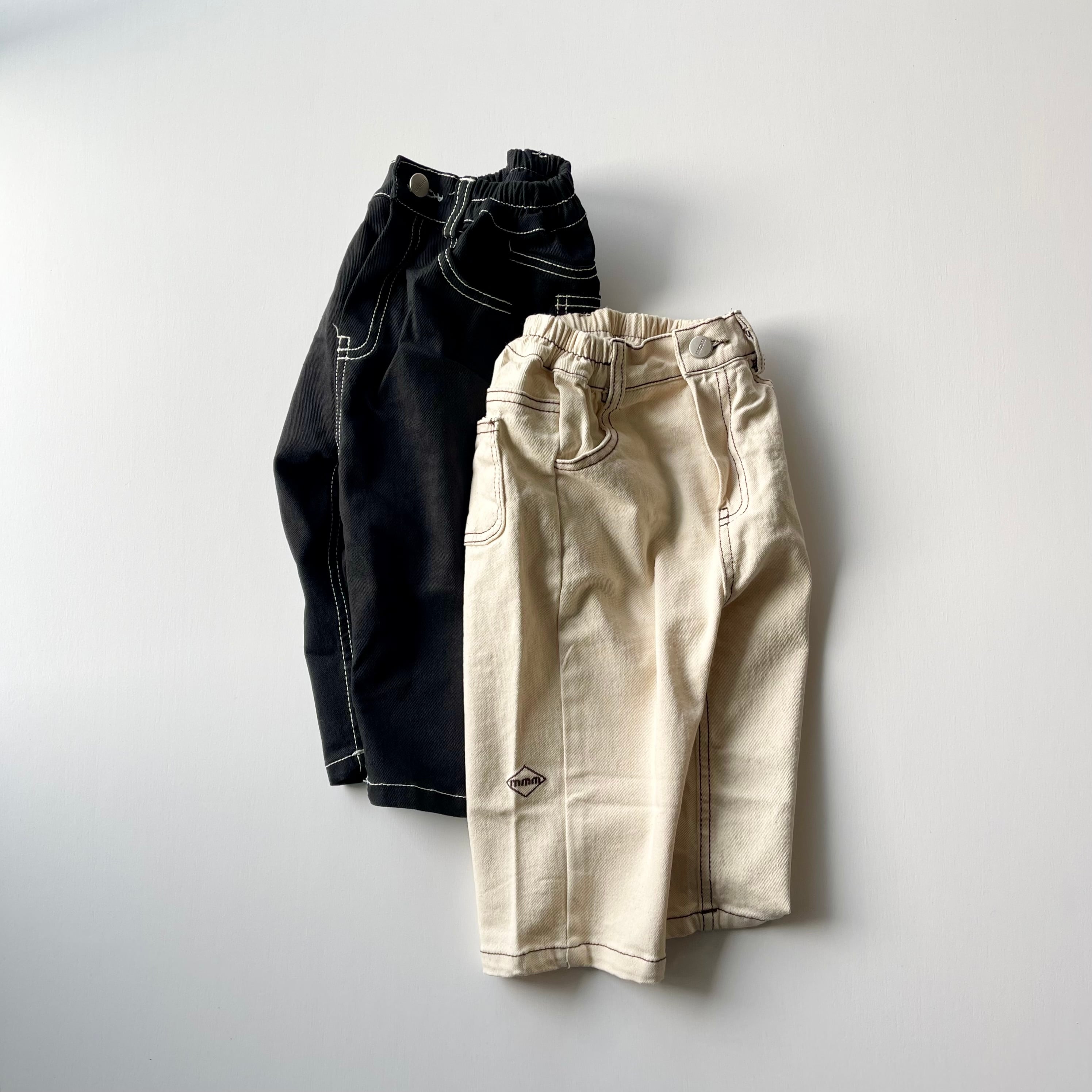 80-120 / mamami. wide stitch pants〔ワイドステッチパンツ〕