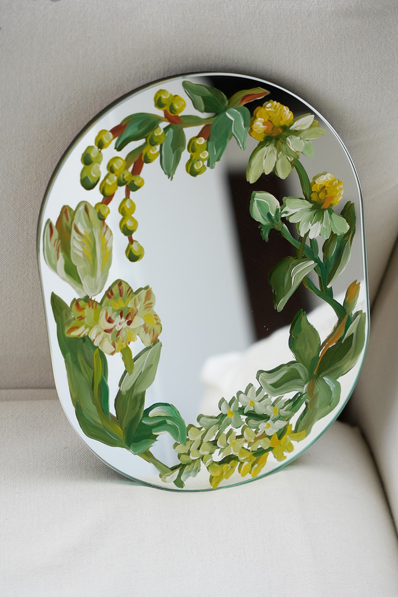 hand paint Miller S size yellow garden