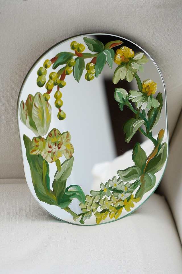 hand paint Miller S size yellow garden