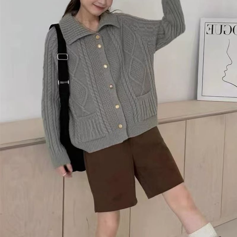 【outer】ニットカーディガン Q7154