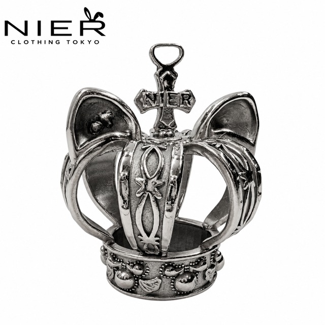高品質重厚SILVER CAT EAR CROWN NECKLACE