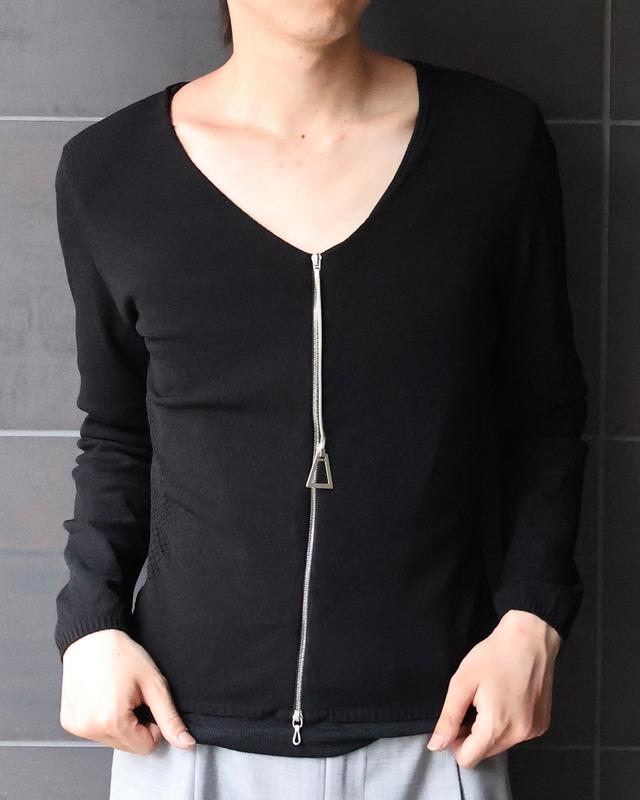 zip design double zip cardigan