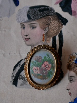 アンティークブローチ アネモネ パニエ フランスアンティーク ブロカント