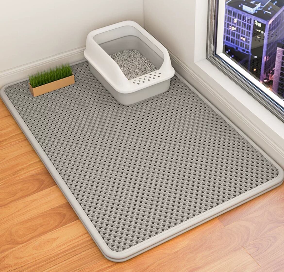 猫砂マット 猫砂取りマット 大サイズ 60cm-90 cm 飛び散り防止マット