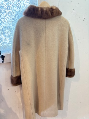 50's brown mink fur collar coat