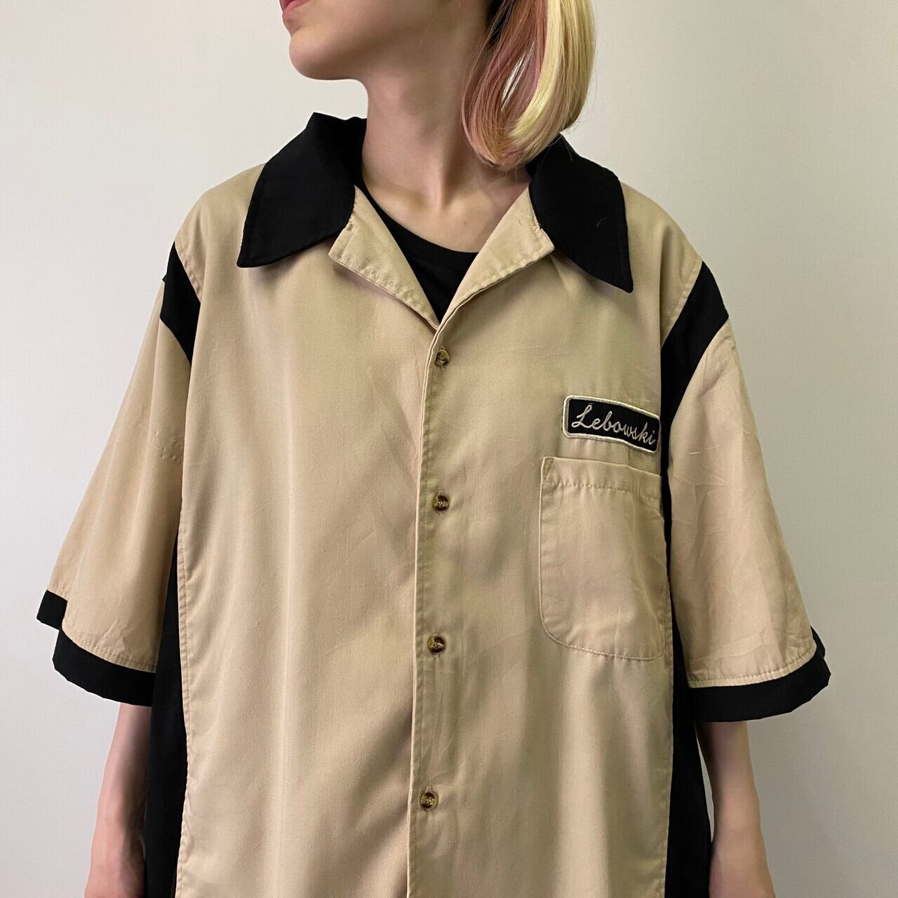 ビッグサイズ BIG LEBOWSKI バックプリント 胸ロゴ ワッペン レーヨン 