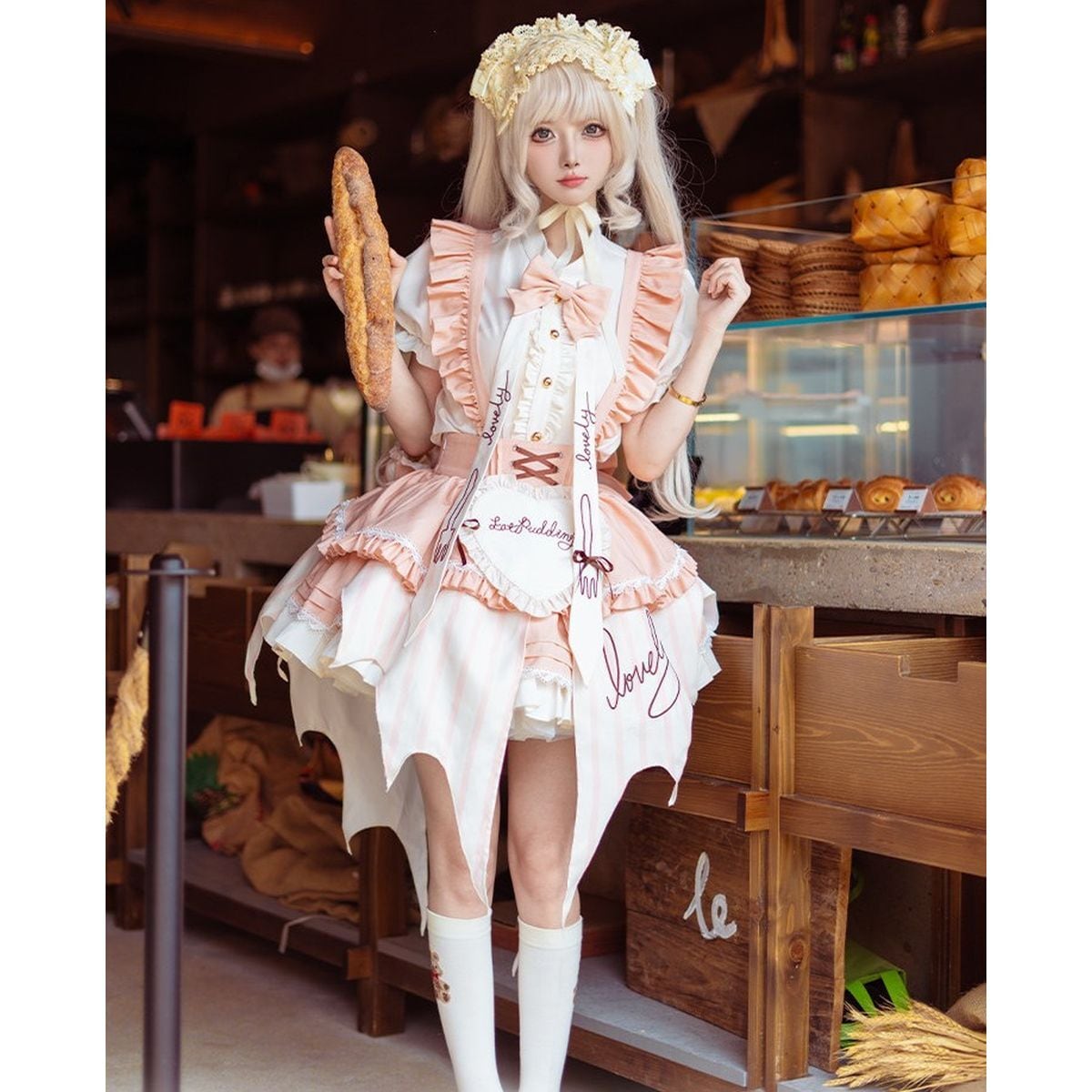 ロリィタセットアップ ストライプティアードロリィタセットアップ：スカート | Maiden's Rêve