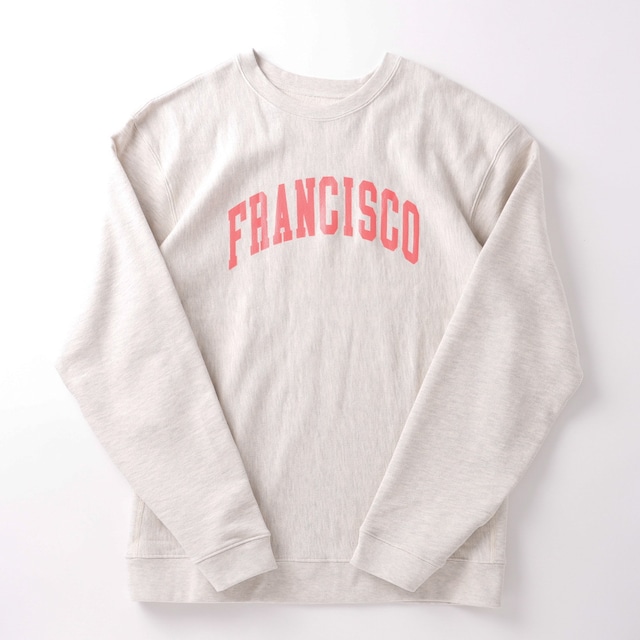 【新品】GROWN IN THE SUN reverse weave crew sweat shirt big size FRANCISCO coral MINTENS別注品 Made in USA ／ グローインザサン リバースウィーブ  スウェット トレーナー オートミール  XL ビッグサイズ USA製 SUNSHINE＋CLOUD