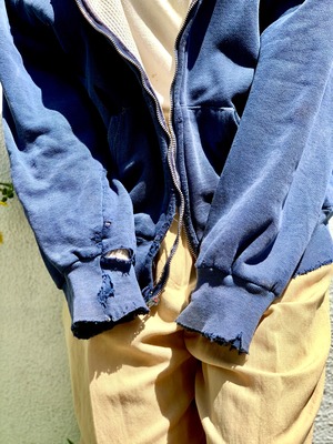 70‘s  vintage l/s zipup sweat parka“JUNK”