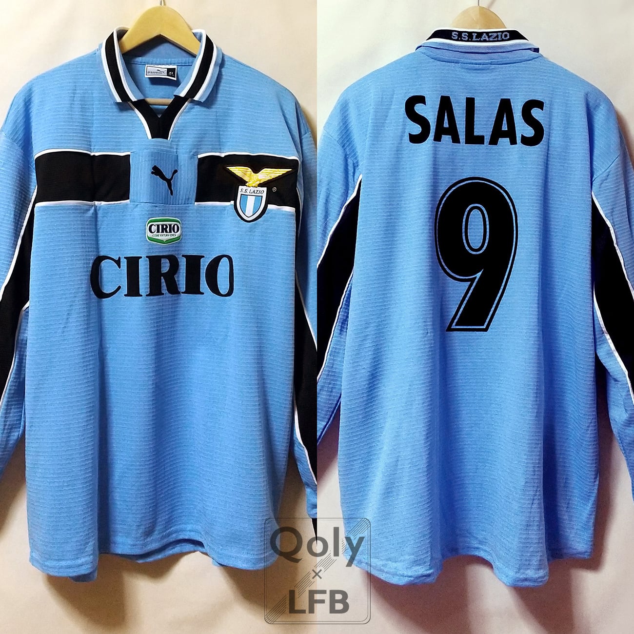 ラツィオ 1998-2000 Puma ホーム長袖 ユニフォーム #9 SALAS マルセロ ...