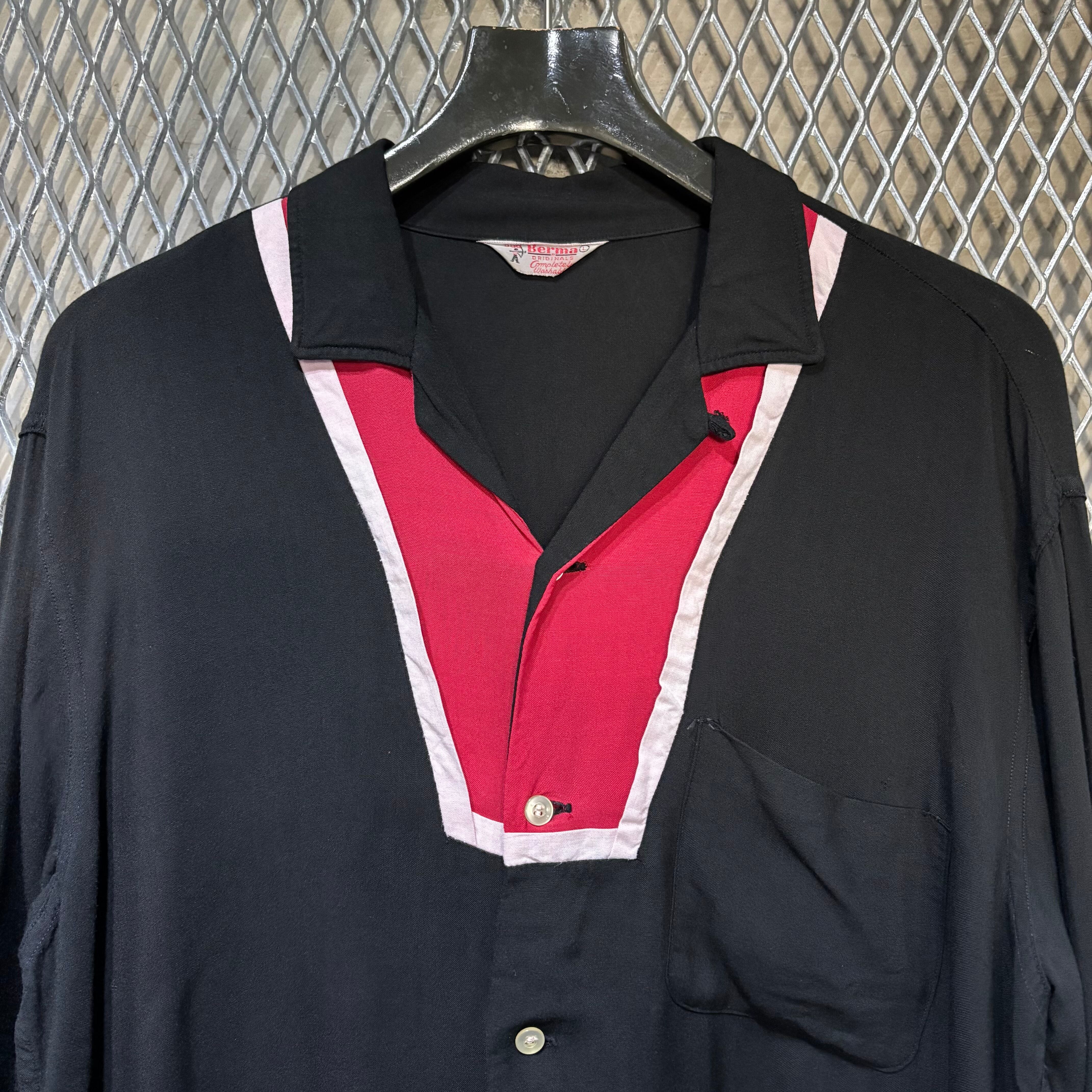 60s【Bud Berma】 L/S Rayon Open Collar Shirt | the Holic vintage