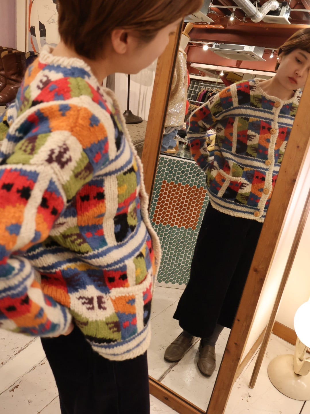 playful hand knit cardigan【1762】