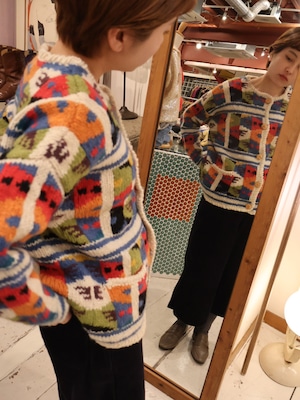 playful hand knit cardigan【1762】