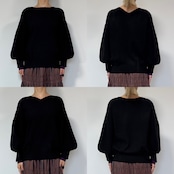 やわもち2wayバイカラーカフknit/ブラック
