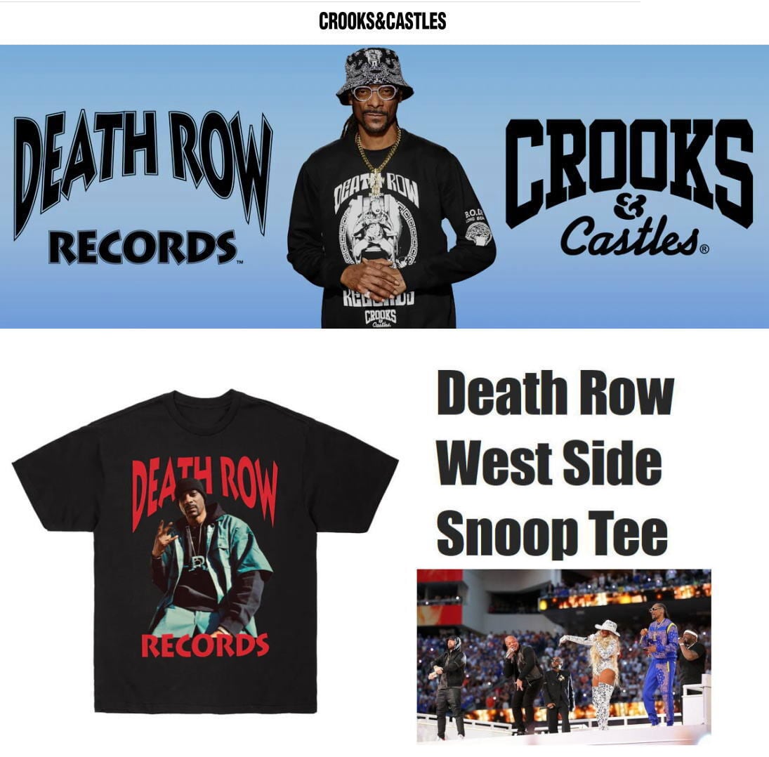 CROOKS&CASTLES×DEATH ROWコラボレーションTシャツ　L