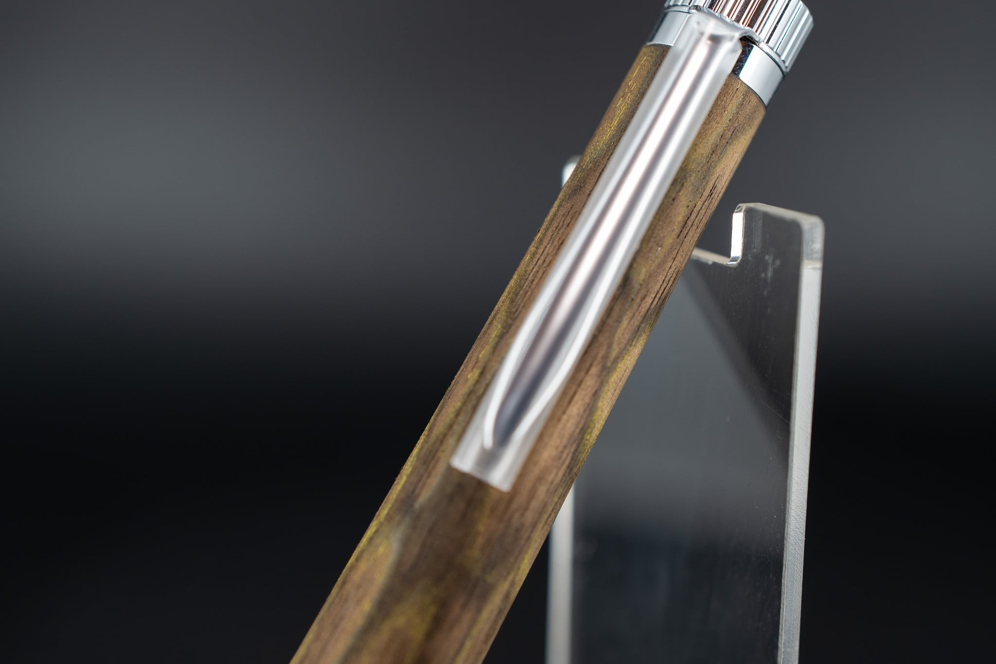 【魅惑の黒い紋様】黒柿 孔雀杢 極上 ③ silver BP