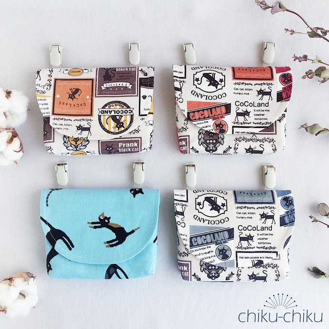 親子でお揃い移動ポケット 黒猫 Pci02 親子でお揃い布小物chiku Chiku 親子でお揃い移動ポケット 黒猫 Pci02 親子でお揃い布小物chiku Chiku