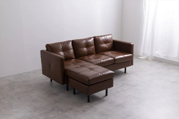 Carlos /3-Seater Couch Sofa|レザー調 3人掛けカウチソファー