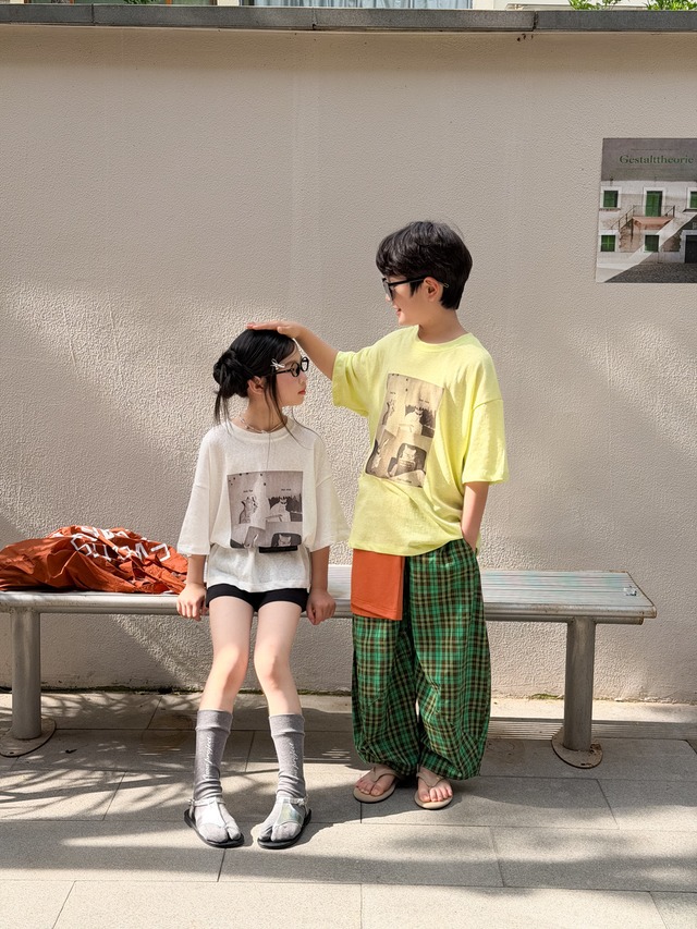 【KID】キャットフォト英字プリントリラックス半袖Tシャツ - 16