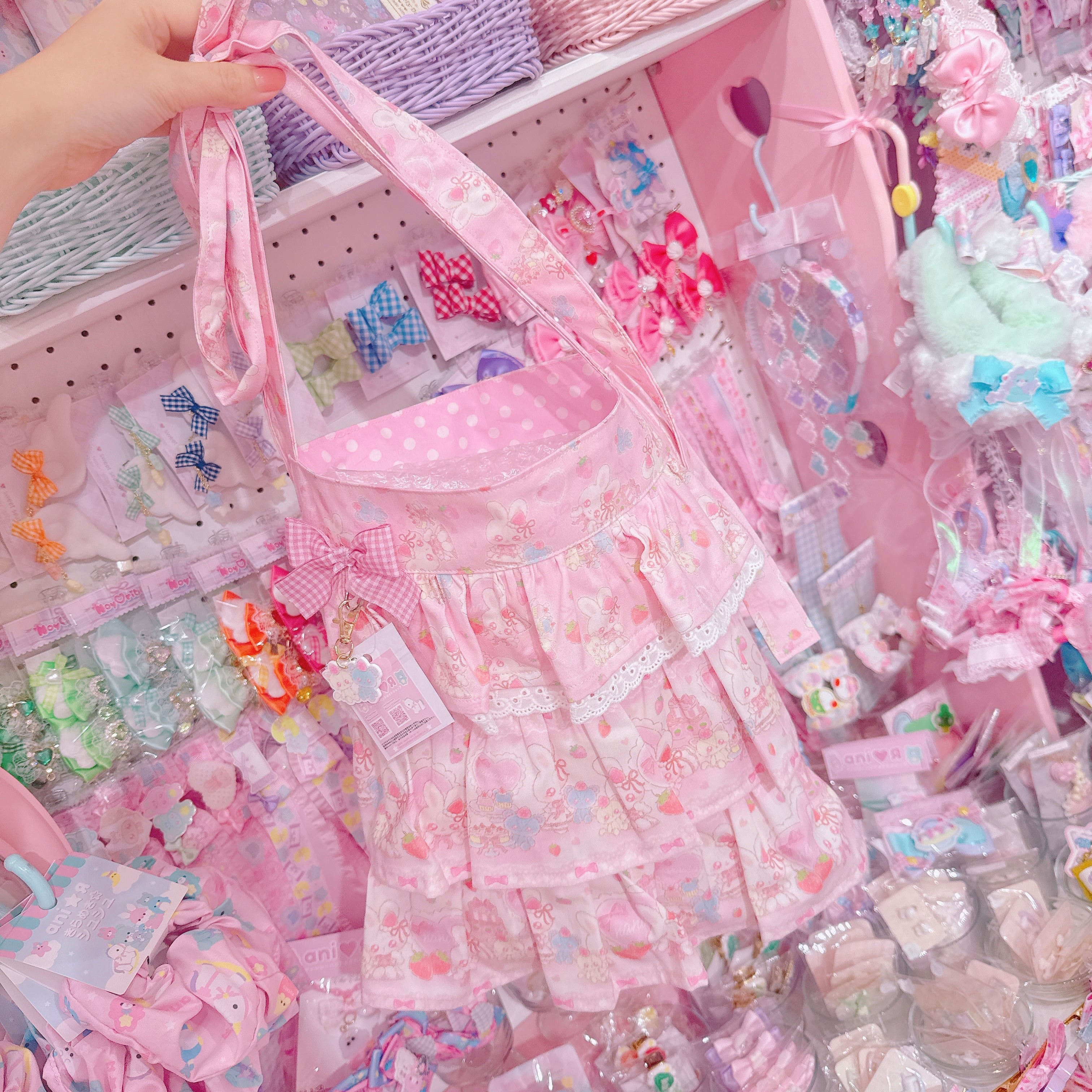 【R7】41-5フリルリボンショルダーバッグ