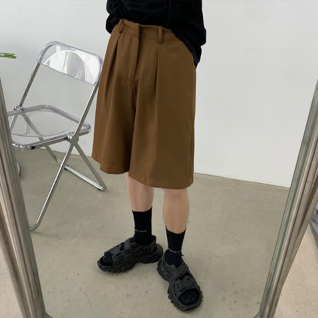 予約販売】ハーフパンツ メンズ シック ブラック ブラウン モード系