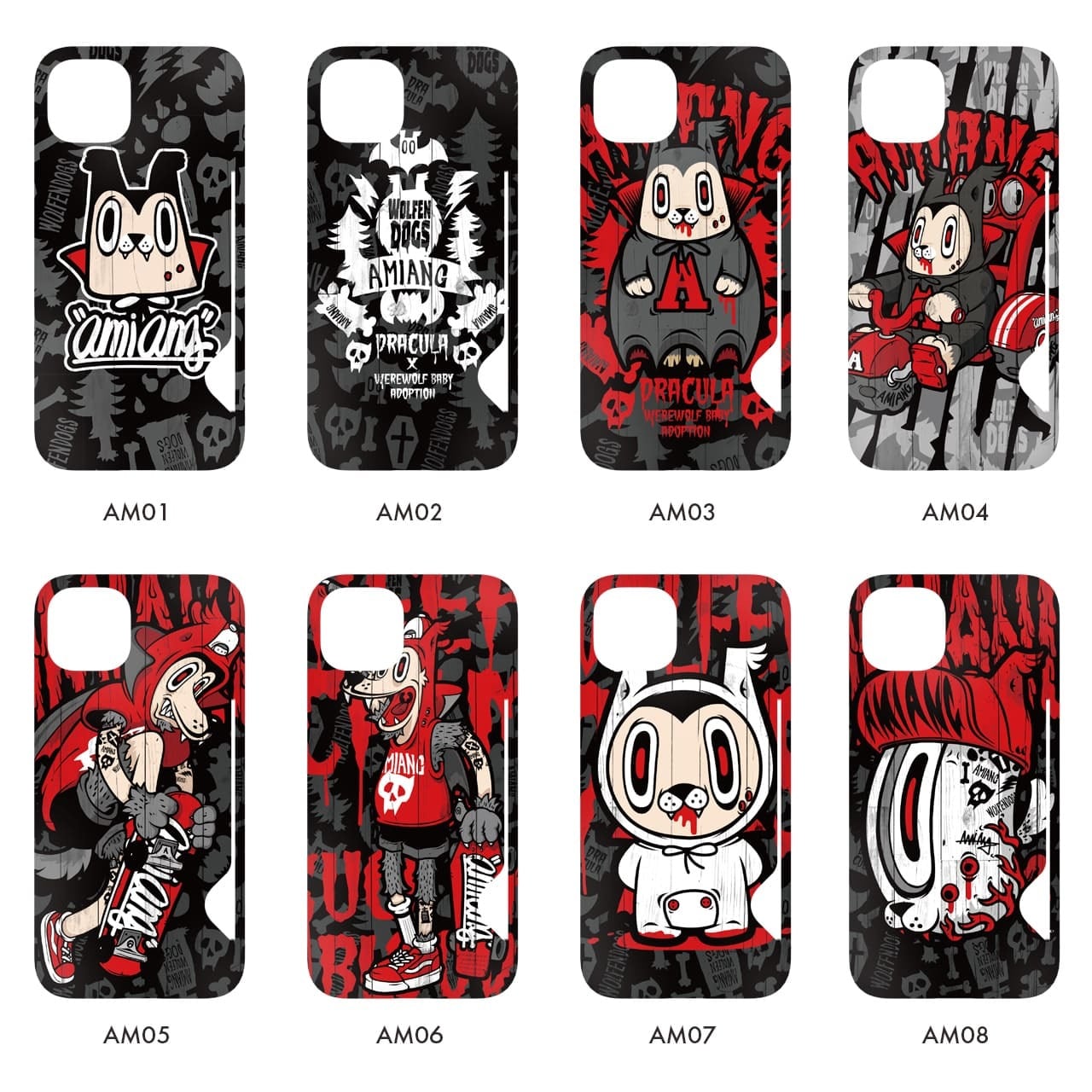 カード収納型 スマホケース Amiang かわいい グロかわ 病みかわ キャラクター 韓国 デザイナーズ Iphone Galaxy 携帯カバー Ghost お化け 悪魔 Hand Am09 アイフォン ギャラクシー 背面ポケット 軽量 薄型 衝撃吸収 タフ設計 レンズ保護 韓国スマホケース専門店