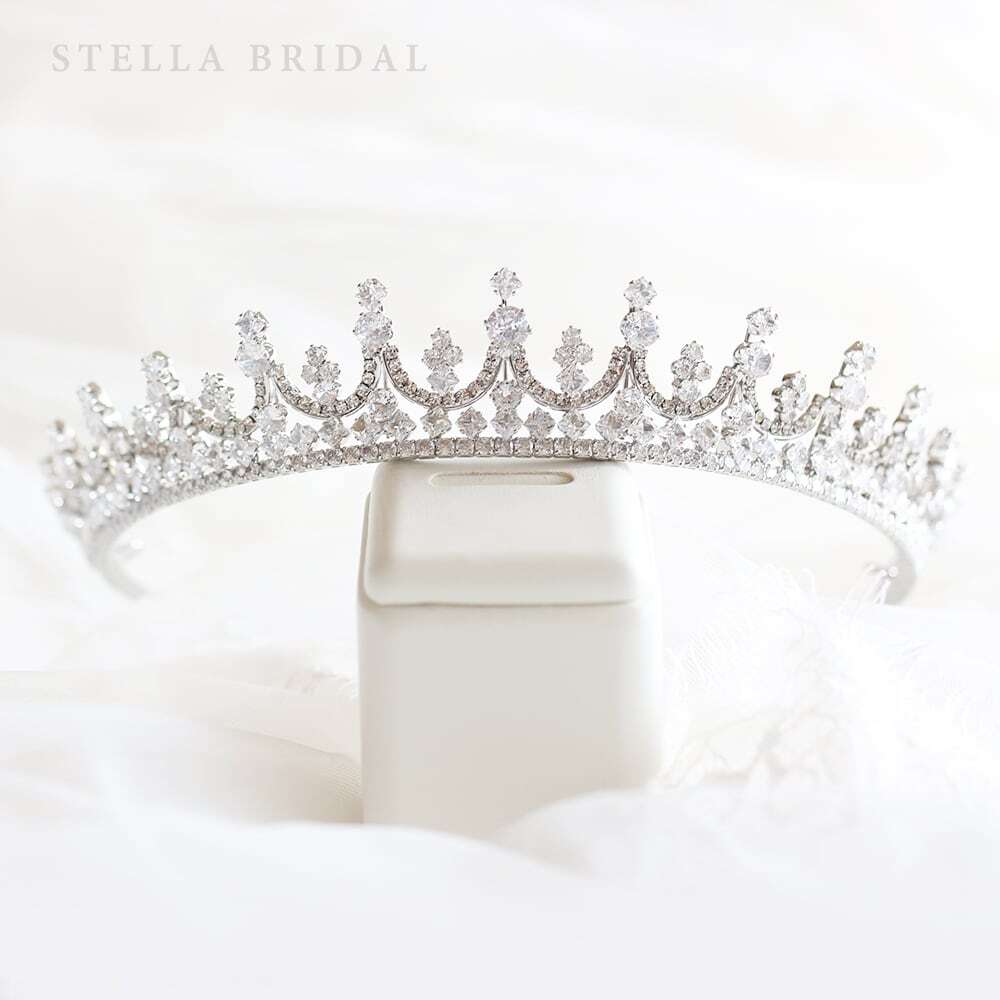 期間限定値下げSTELLA BRIDAL ティアラ OUTLET】キュービックジルコニア ウェディングジュエリー ティアラ