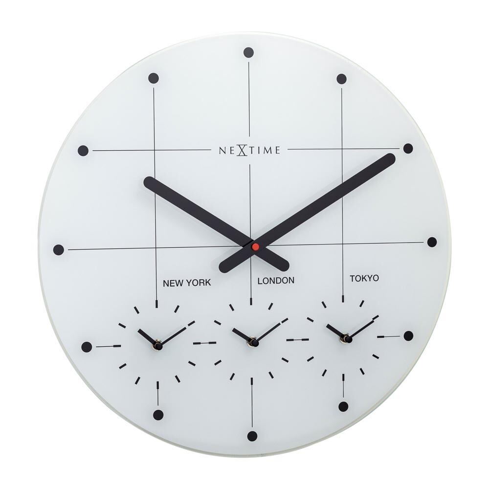 壁時計 掛時計 NEXTIME ネクスタイム ウォールクロック Big City WH ホワイト / NXT-8197WI スイープムーブ STANDARD COLLECTION