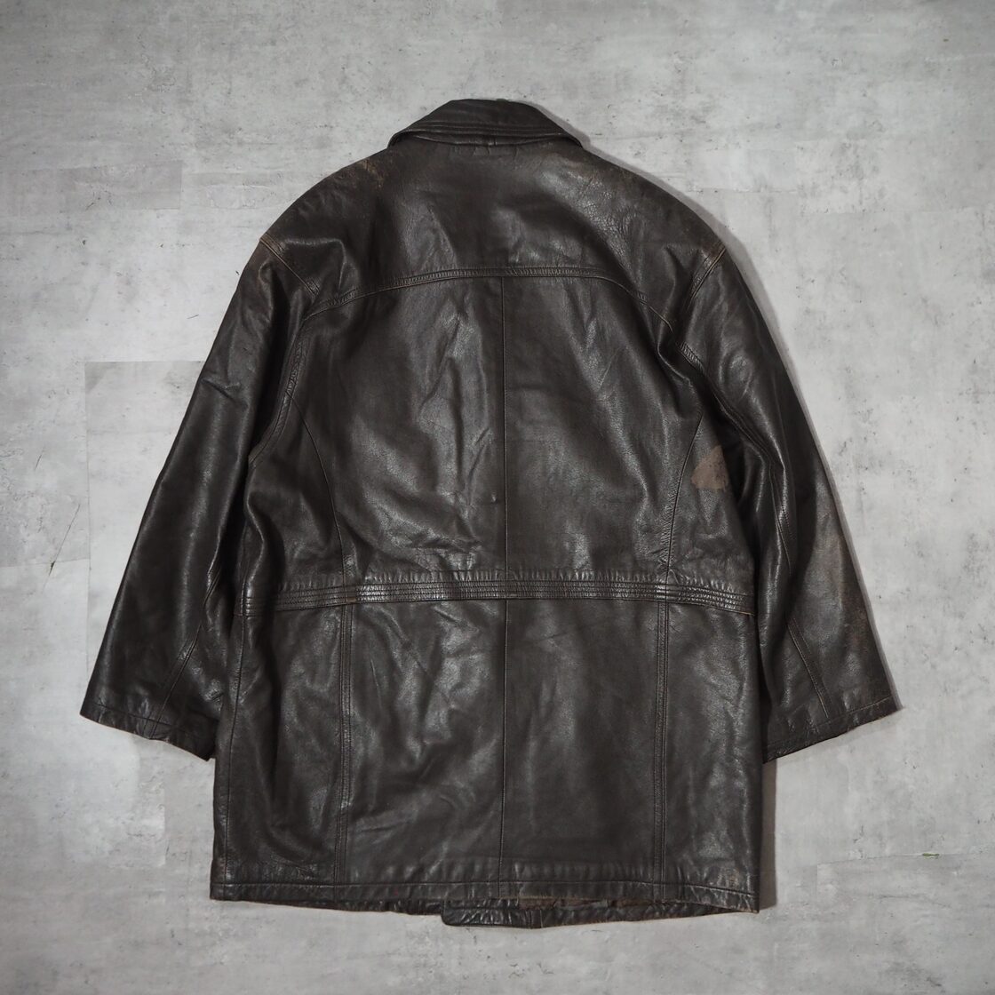 80s “PIERRE BALMAIN” brown short leather coat ピエールバルマン 