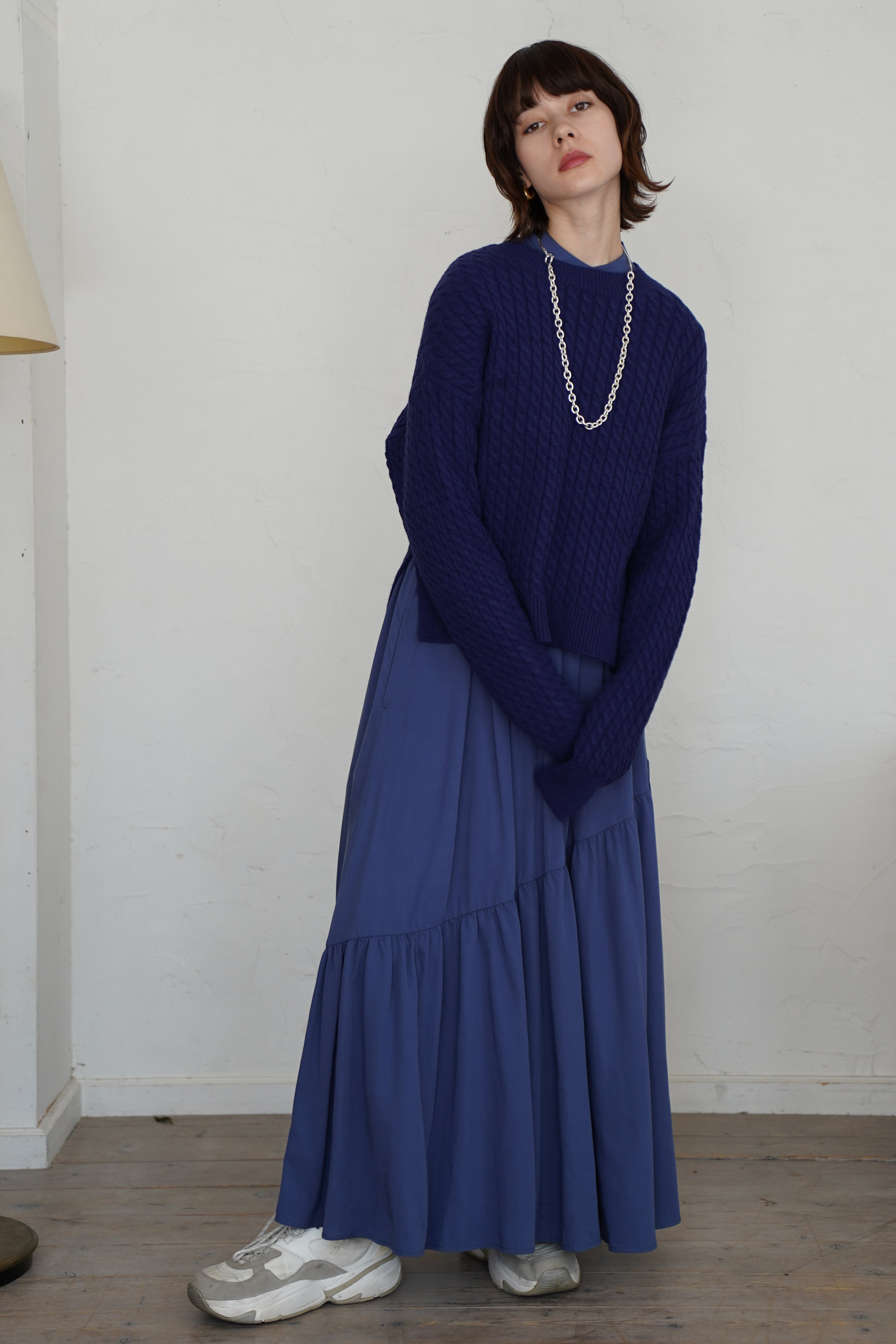 KNIT LAYERED SHIRT DRESS【CA2A-O375】