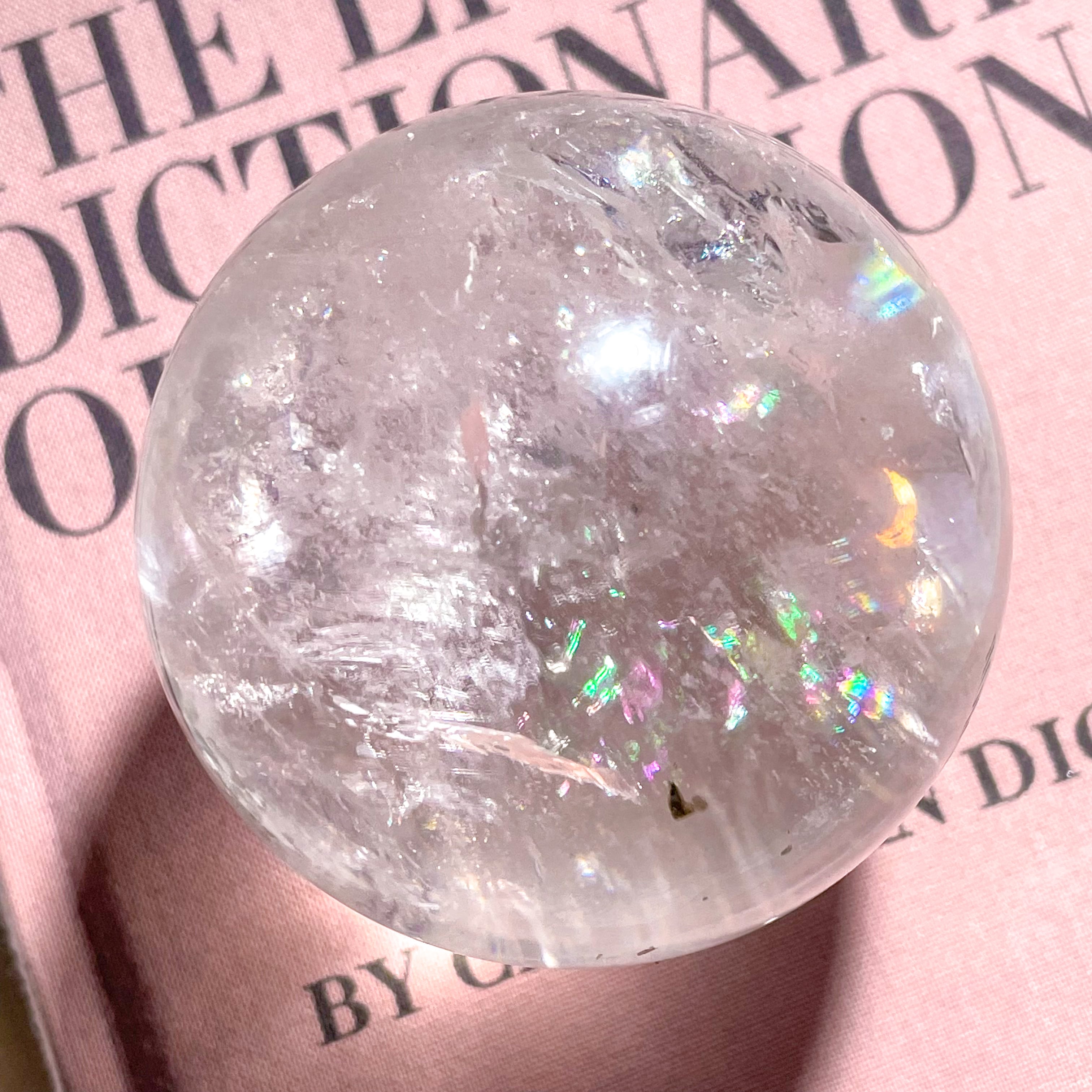 ご確認用【ブラジル産】爆虹クリアクォーツスフィア コレクターズピース Clear Quartz Sphere 4 (虹入り) | FLUXY - 天然石と鉱物のお店 フラクシー