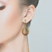 イエロー翡翠 グラデーション ドロップ イヤリング & ピアスA貨翡翠 jd_mm1011