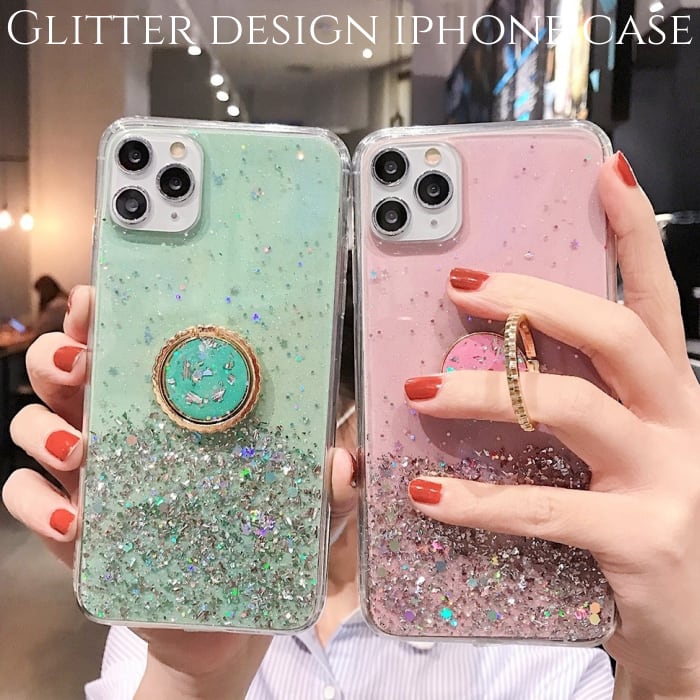 Iphonese 第2世代 ケース リング 韓国 Iphone 11 Pro Max かわいい Iphone8 Xr Xs Iphone 7 Plus カバー おしゃれ アイフォン ホルダー キラキラ スマホケース バンカーリング 送料無料 Bere