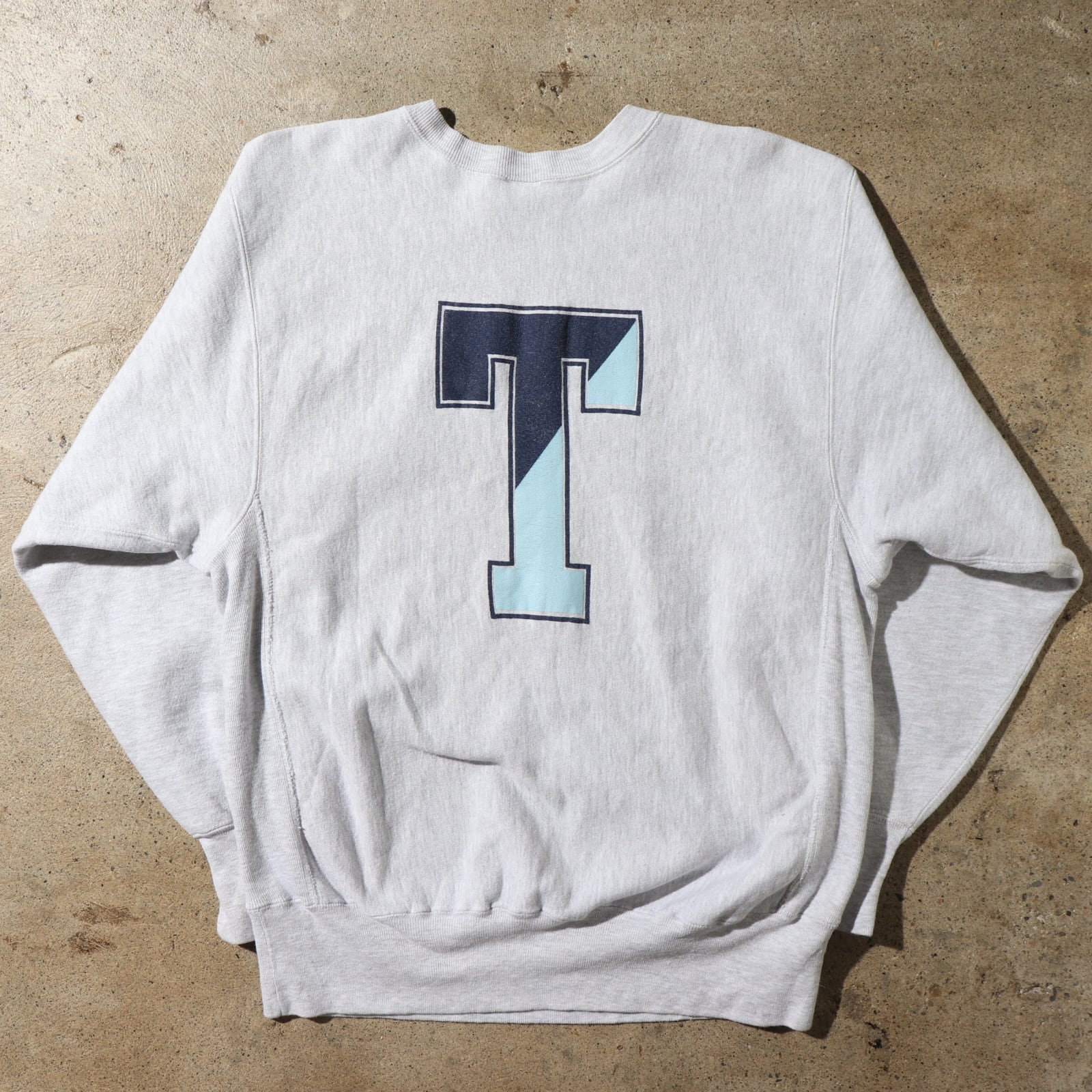 美品 90s XL リバースウィーブ 両面 デカロゴ スウェット グレー 