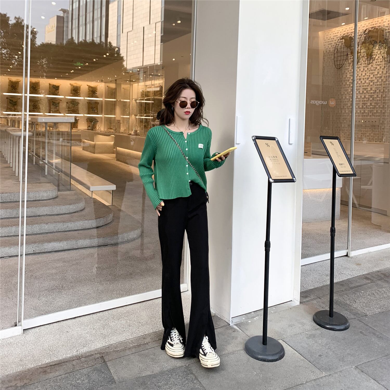 スプリングニットセーター 薄手グリーンカーディガンジャケット 大人ガーリー スウィート キュート カジュアル 春物 6Du_Shop_Women35344914241