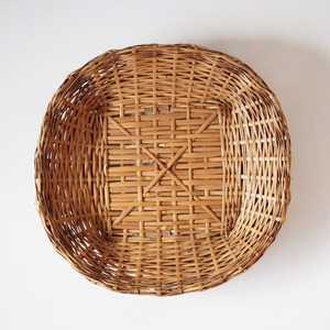 アンティーク / ヴィンテージ　竹編盛籠　島村白峰斎 d27.0cm　Antique / Vintage Japanese Bamboo Basket by Shimamura Hakuhosai