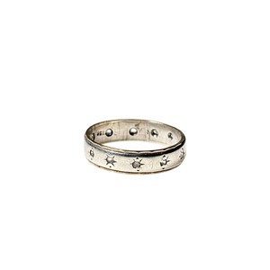 vintage silver × 9ct gold band ring