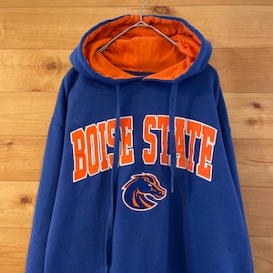 【STADIUM ATHLETICS】カレッジ スウェット パーカー フーディ 刺繍ロゴ ボイシ州立大学 Boise State Broncos football M US古着