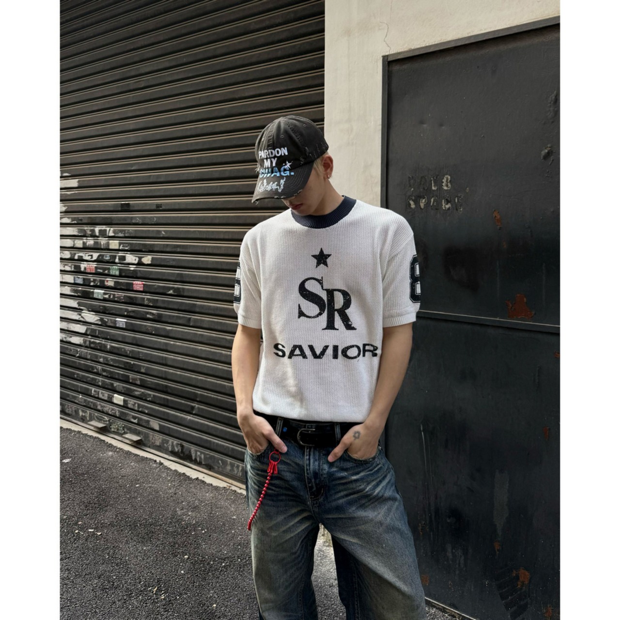 ストリート SAVIORメッシュTシャツ T2076