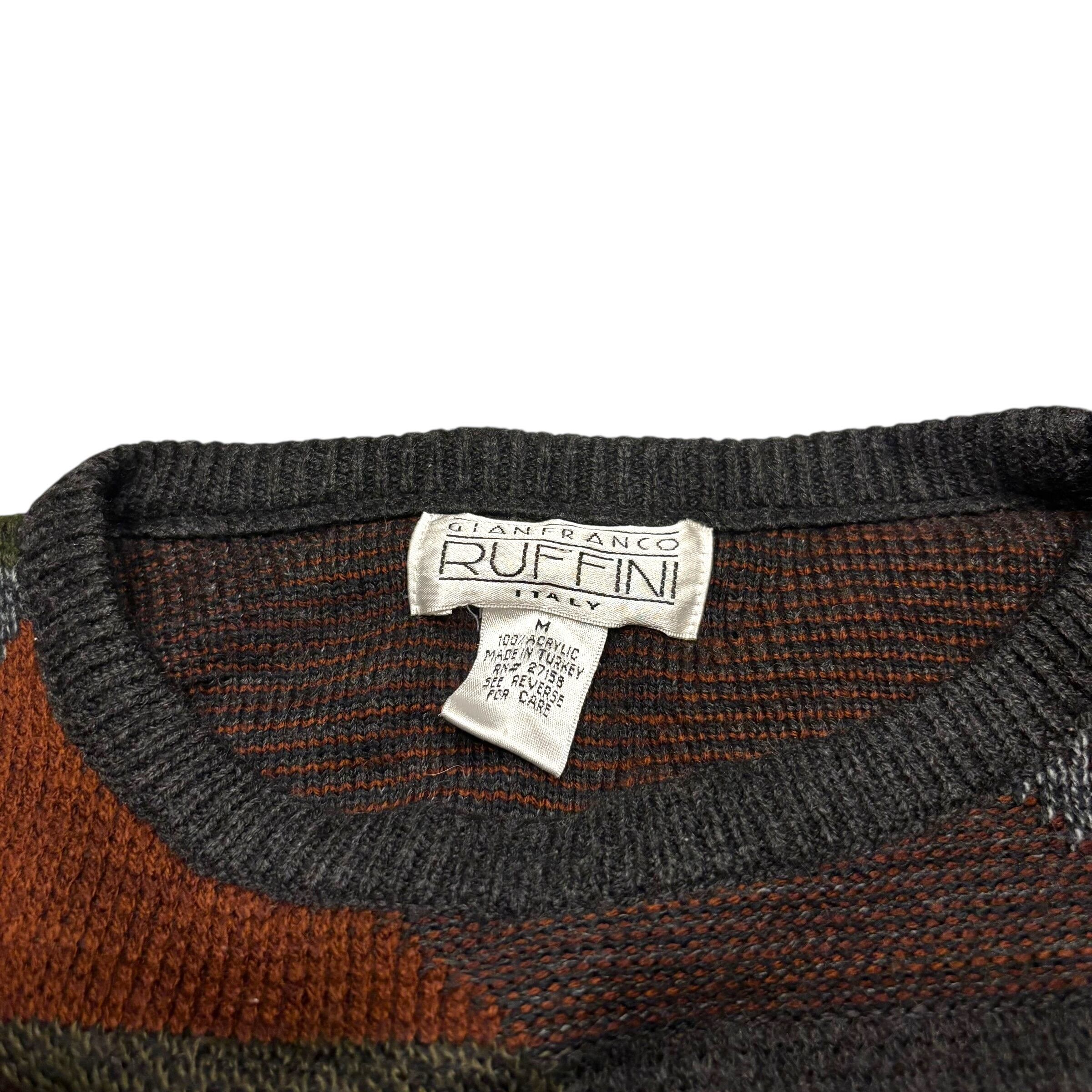 トルコ製 GIANFRANCO RUFFINI 総柄ニット セーター Mサイズ | 古着屋