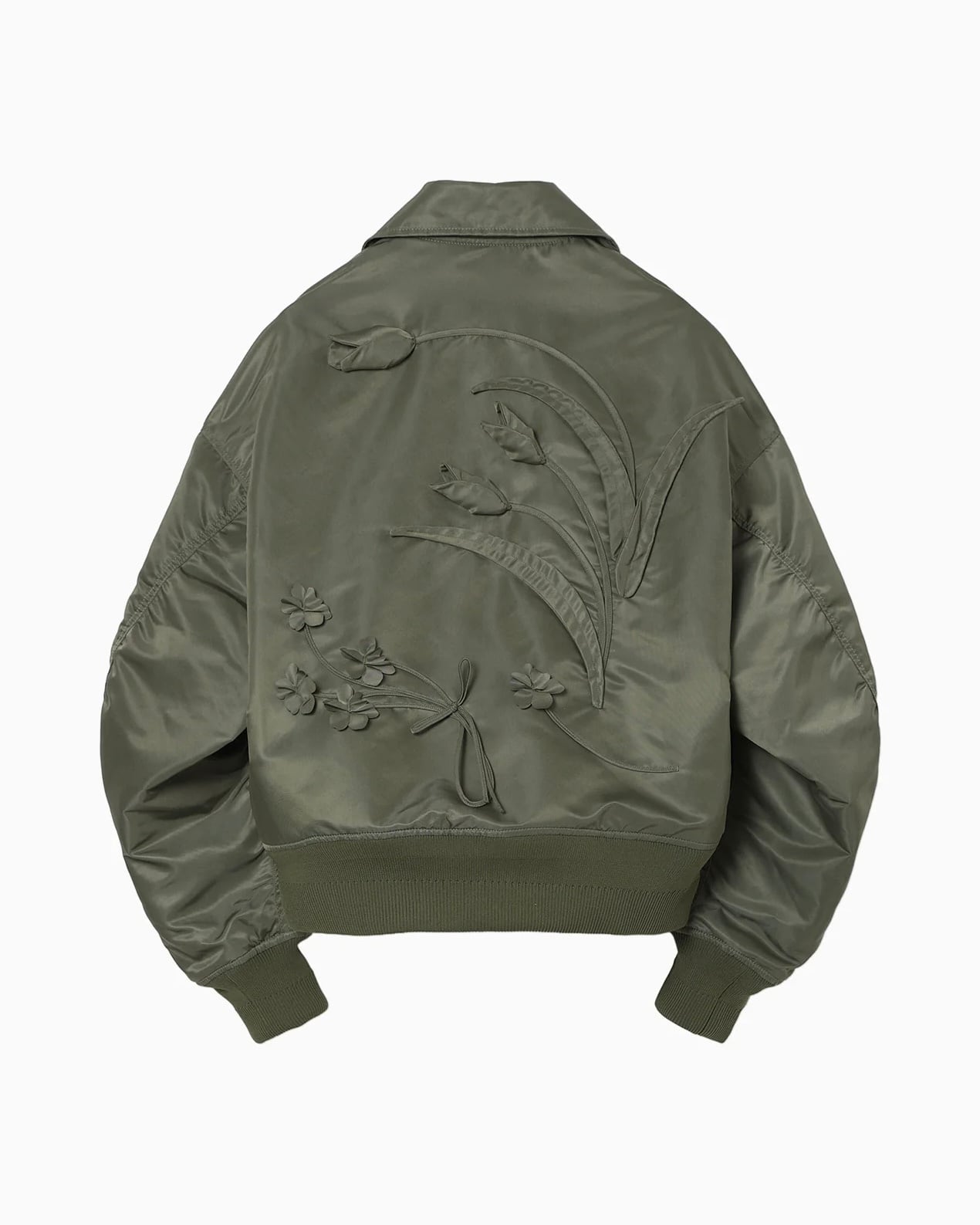 ジャケット・アウター Mame Kurogouchi Military Coat Mame kurogouchi】Nylon Twill 3D Embroidery Flight Jacket/khaki