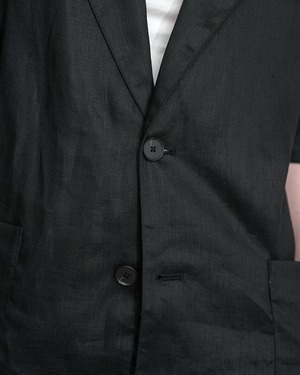 ssstein "LIGHT LINEN EASY SINGLE BREASTED JACKET〔BLACK〕"