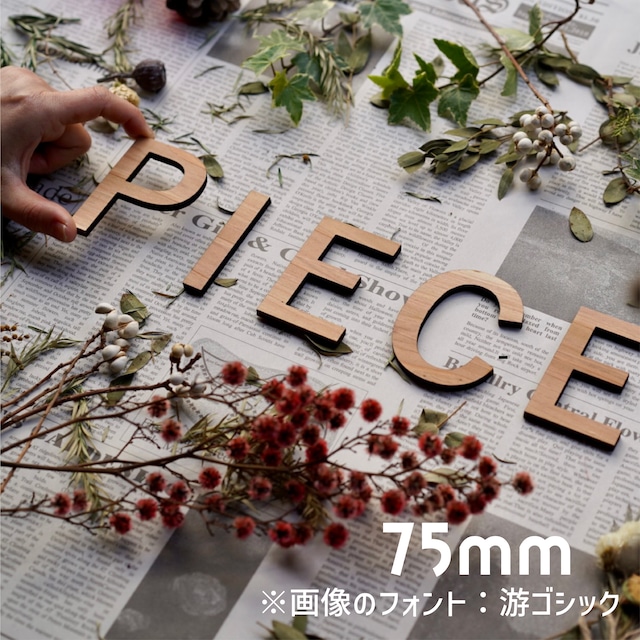 切り文字 木製 アルファベット 数字 パーツ 50㎜ 長崎県産杉 イニシャル アルファベット